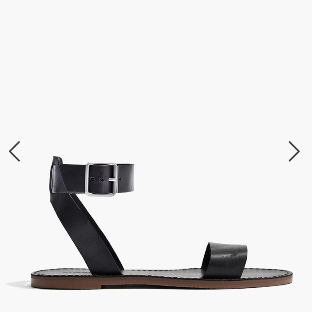 Madewell Boardwalk Ankle Strip Sandal In Leather